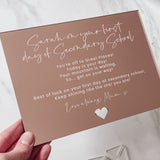First Day of Secondary School Luxury Personalised Mirror Card