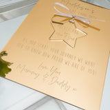 First Day of School Luxury Personalised Mirror Card and Pocket Hug