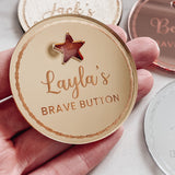 Brave Button Keepsake Gift - Personalised Mirror Tag