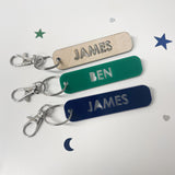 Personalised Rectangle Backpack Keyring