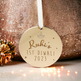 Personalised 1st Diwali Mirror Hanging Tag