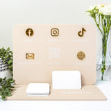 Social Media Sign & Business Card Holder