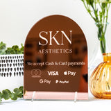 Luxury Engraved Payment Method Sign For Businesses