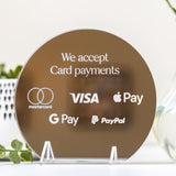 Card & Cash Payment Method Business Sign