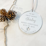 Merry Christmas Great Nanny Bauble