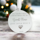 First Christmas As My Great Nan Keepsake Decoration