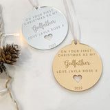 First Christmas As My Godfather Personalised Bauble