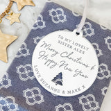 To My Lovely Sister Christmas Bauble
