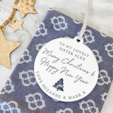 To My Lovely Sister Christmas Bauble