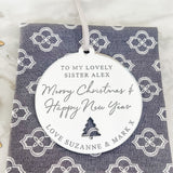 To My Lovely Sister Christmas Bauble