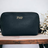 Large Makeup Bag - Faux Leather Personalised Gift