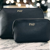 Duo Makeup Bags - Faux Leather Personalised Gift