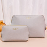 Duo Makeup Bags - Faux Leather Personalised Gift