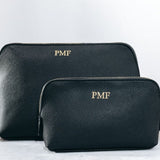 Duo Makeup Bags - Faux Leather Personalised Gift