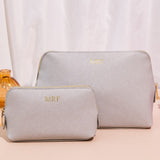 Duo Makeup Bags - Faux Leather Personalised Gift