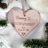 Nanny Personalised Heart Decoration