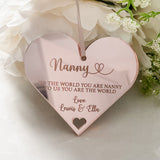 Nanny Personalised Heart Decoration