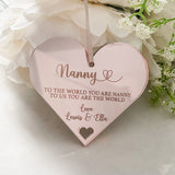 Nanny Personalised Heart Decoration