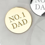 No. 1 Dad Mirror Cake Charm, Cupcake Topper or Gift Tag