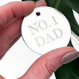 No. 1 Dad Mirror Cake Charm, Cupcake Topper or Gift Tag