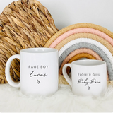 Page Boy, Flower Girl Personalised Mugs, Bridal Party Gifts