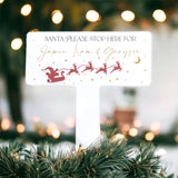 Santa Please Stop Here Personalised Garden Sign