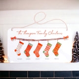 Family Christmas Personalised Decoration - Fireplace Stockings Ornament