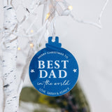Best Dad In The World Personalised Christmas Bauble