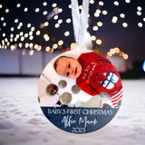 Baby's First Personalised Photo Christmas Bauble
