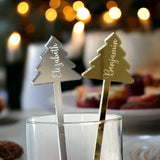 Christmas Tree Personalised Drinks Stirrers