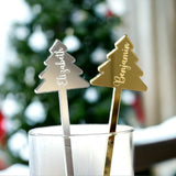 Christmas Tree Personalised Drinks Stirrers
