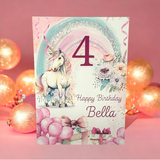 Girl's Unicorn Personalised Birthday Party Welcome Sign