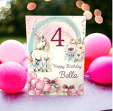 Girl's Unicorn Personalised Birthday Party Welcome Sign