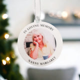 In Loving Memory Personalised Photo Bauble