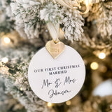 First Christmas As Husband & Wife Personalised Christmas Bauble