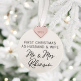 First Christmas As Husband & Wife Personalised Christmas Bauble