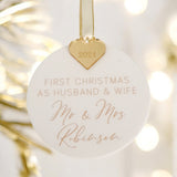 First Christmas As Husband & Wife Personalised Christmas Bauble