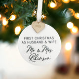 First Christmas As Husband & Wife Personalised Christmas Bauble