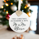 First Christmas As Husband & Wife Personalised Christmas Bauble