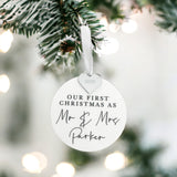 Our First Christmas As Mr & Mrs Personalised Christmas Bauble