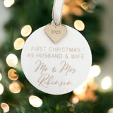First Christmas As Husband & Wife Personalised Christmas Bauble