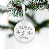 Our First Christmas As Mr & Mrs Personalised Christmas Bauble