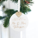 Our First Christmas As Mr & Mrs Personalised Christmas Bauble