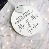 Our First Christmas As Mr & Mrs Personalised Christmas Bauble
