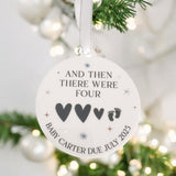 Baby Due Personalised Pregnancy Announcement Christmas Bauble
