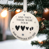 Baby Due Personalised Pregnancy Announcement Christmas Bauble