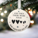 Baby Due Personalised Pregnancy Announcement Christmas Bauble