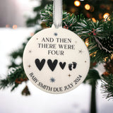 Baby Due Personalised Pregnancy Announcement Christmas Bauble
