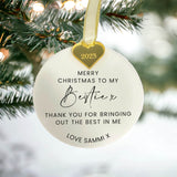 To My Bestie Personalised Christmas Bauble