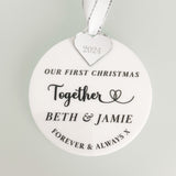 Couples First Christmas Together Personalised Bauble